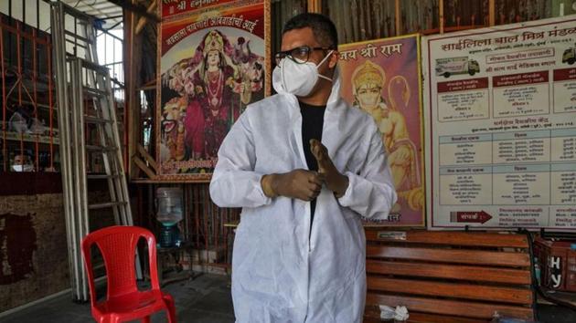 Sanjay Meriya, 30, also known as the Spindoctor, wearing a protective gear.(REUTERS) Sanjay Meriya, 30, also known as the Spindoctor, wearing a protective gear.(REUTERS)