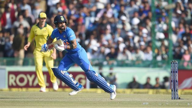 Indian Captain Virat Kohli takes a run during the 4th ODI match, at Punjab Cricket Association Inderjit Singh Bindra Stadium. (Ravi Kumar / Hindustan Times) Indian Captain Virat Kohli takes a run during the 4th ODI match, at Punjab Cricket Association Inderjit Singh Bindra Stadium. (Ravi Kumar / Hindustan Times)