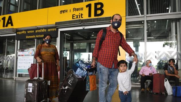 Passengers exit on their arrival at Netaji Subhas Chandra Bose International (NSCBI) Airport, in Kolkata, India on Thursday, May 28, 2020. (Photo by )(Samir Jana / Hindustan Times) Passengers exit on their arrival at Netaji Subhas Chandra Bose International (NSCBI) Airport, in Kolkata, India on Thursday, May 28, 2020. (Photo by )(Samir Jana / Hindustan Times)
