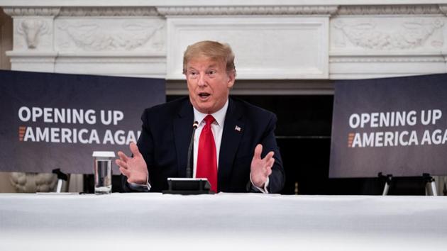 U.S. President Donald Trump during a meeting in Washington. The United States will end its relationship with the World Health Organization on Friday.(Bloomberg)