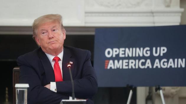 U.S. President Donald Trump speaks during a roundtable discussion with industry executives on reopening businesses during the coronavirus disease (COVID-19) pandemic in the State Dining Room at the White House in Washington, U.S., May 29, 2020. REUTERS/Jonathan Ernst(REUTERS) U.S. President Donald Trump speaks during a roundtable discussion with industry executives on reopening businesses during the coronavirus disease (COVID-19) pandemic in the State Dining Room at the White House in Washington, U.S., May 29, 2020. REUTERS/Jonathan Ernst(REUTERS)