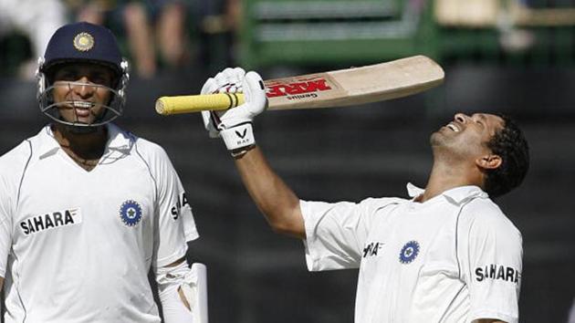 VVS Laxman and Sachin Tendulkar during a partnership(Getty Images)