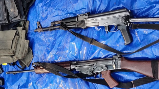 A charge-sheet filed by the National Investigating Agency (NIA) in 2014 regarding the attack had said the Maoists looted nine AK-47 rifles, seven INSAS rifles, two SLRs, four 9mm pistols, magazines and ammunitions from dead and injured police personnel.(HT Photo) A charge-sheet filed by the National Investigating Agency (NIA) in 2014 regarding the attack had said the Maoists looted nine AK-47 rifles, seven INSAS rifles, two SLRs, four 9mm pistols, magazines and ammunitions from dead and injured police personnel.(HT Photo)