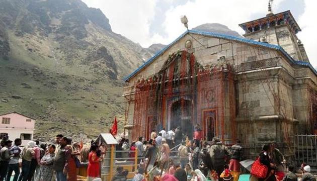 The Kedarnath shrine in Uttarakahnd is one of the four pilgrimage sites of Char Dham Yatra.