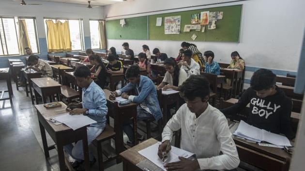 The exams will be held in three shifts a day for different courses and would test the understanding and analytical skills of students.(Satyabrata Tripathy/HT file photo. Representative image)