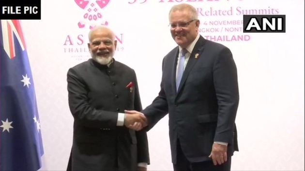 Indian Prime Minister Narendra Modi will hold a virtual summit meeting with his Australian counterpart Scott Morrison on June 4, 2020. (ANI / File Photo) Indian Prime Minister Narendra Modi will hold a virtual summit meeting with his Australian counterpart Scott Morrison on June 4, 2020. (ANI / File Photo)