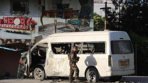 Two employees were killed and four wounded, said Marwa Amini, the Interior Ministry deputy spokeswoman. (AFP Photo) Two employees were killed and four wounded, said Marwa Amini, the Interior Ministry deputy spokeswoman. (AFP Photo)