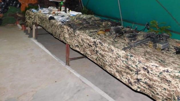 The arms and ammunition recovered in the Naushera operation. (Credit: Indian Army) The arms and ammunition recovered in the Naushera operation. (Credit: Indian Army)