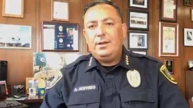 Houston Police chief Art Acevedo’s reaction came after Trump, who last week tweeted ‘when the looting starts, the shooting starts,’ urged governors to get tough on the violent protests.(Screengrab)