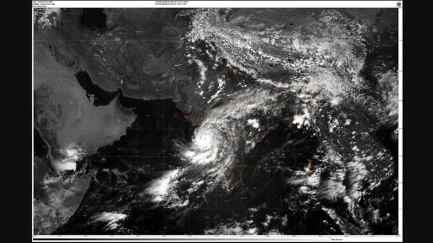 Satellite image of Cyclone Nisarga tweeted by India Meteorological Department.(Twitter/@Indiametdept)