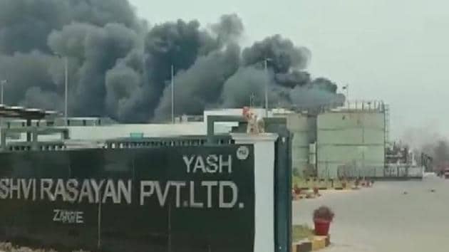 All the injured persons have been shifted to hospitals in Bharuch, and efforts are on to control the fire,” said Bharuch collector MD Modia.(ANI photo)