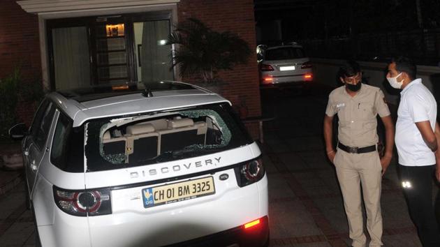 The Land Rover Discovery that was damaged in the firing on May 31. (HT File Photo) The Land Rover Discovery that was damaged in the firing on May 31. (HT File Photo)