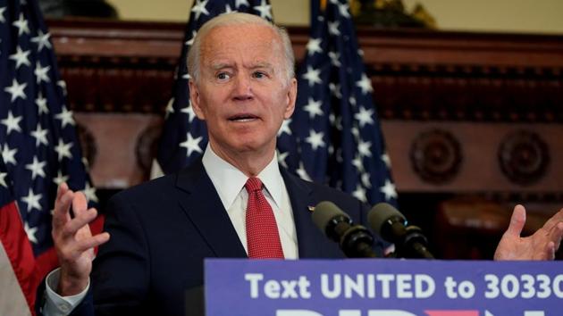 Joe Biden speaks about President Donald Trump's response to protests and rioting across the United States during an event in Philadelphia.(REUTERS)