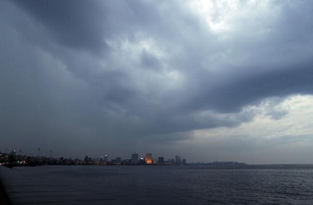 Rain clouds fill the sky on the Arabian Sea coast in Mumbai, India, Tuesday, June 2, 2020.(AP)