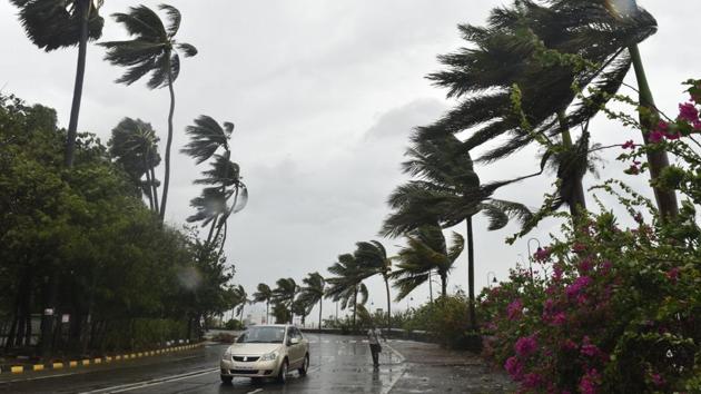 Mumbai escaped the wrath of Cyclone Nisarga with no casualties and little damage. Only strong winds and heavy rain lashed the city, as seen here in Bandstand, Bandra on June 3. (Pramod Thakur / Hindustan Times) Mumbai escaped the wrath of Cyclone Nisarga with no casualties and little damage. Only strong winds and heavy rain lashed the city, as seen here in Bandstand, Bandra on June 3. (Pramod Thakur / Hindustan Times)
