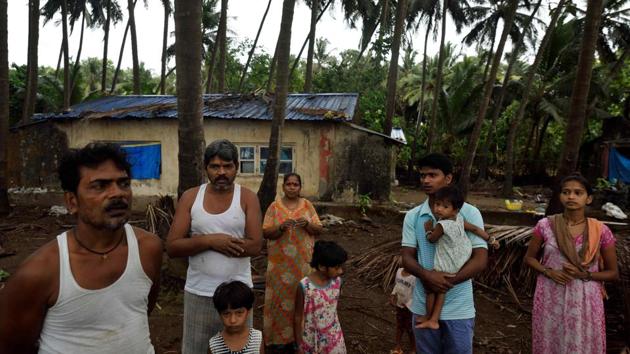 Three families along the Alibag shore had no idea about the coming of Cyclone Nisarga. They live in a secluded section of Varsoli Beach in Alibag, which is less than 2 kms from the Raigad district administration office. (Satish bate / HT Photo) Three families along the Alibag shore had no idea about the coming of Cyclone Nisarga. They live in a secluded section of Varsoli Beach in Alibag, which is less than 2 kms from the Raigad district administration office. (Satish bate / HT Photo)