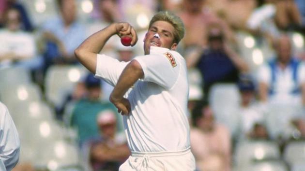 Jun 1993: Shane Warne about to bowl for Australia against England in his 1st Ashes Test at Old Trafford, Manchester Mandatory Credit: Ben Radford/Allsport UK(Getty Images)