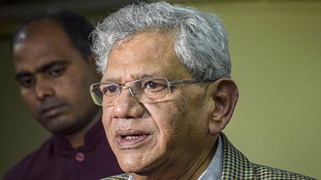 New Delhi: CPI(M) general secretary Sitaram Yechury speaks during a press conference in New Delhi, Monday, March 16, 2020. (PTI Photo/Daksh Gogia)(PTI16-03-2020_000124B)(PTI file ohoto) New Delhi: CPI(M) general secretary Sitaram Yechury speaks during a press conference in New Delhi, Monday, March 16, 2020. (PTI Photo/Daksh Gogia)(PTI16-03-2020_000124B)(PTI file ohoto)