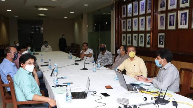 Members of the Cricket Association of Bengal during a meeting on Friday(Image Courtesy: Cricket Association of Bengal)