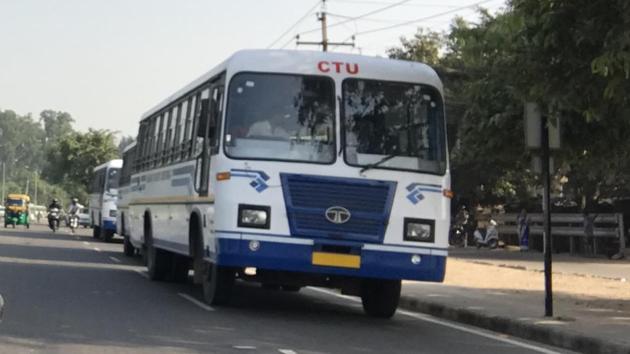For now, buses will ply to areas like Karnal, Panipat and Ambala, but not Delhi or Himachal Pradesh.(HT FILE)