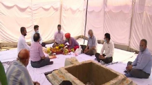 The pooja was jointly held at Chaitanya Mahaprabhu Ashram in Jammu on Friday. (ANI Photo) The pooja was jointly held at Chaitanya Mahaprabhu Ashram in Jammu on Friday. (ANI Photo)