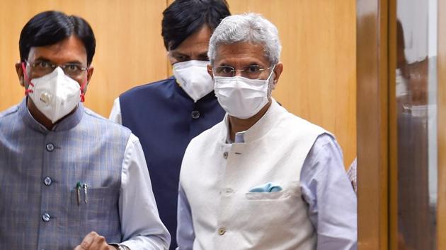 External affairs ministry S Jaishankar launched a brochure outlining India’s priorities for its campaign to secure the elected seat on the UN Security Council during the election scheduled for June 17.(PTI)