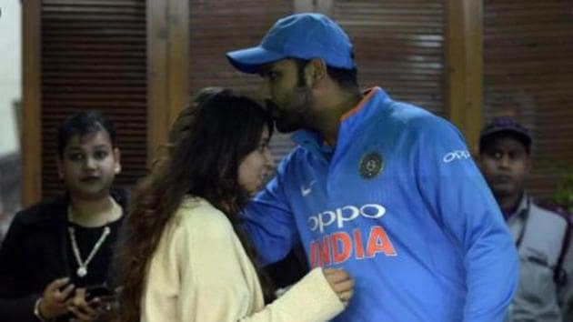 Rohit Sharma with wife Ritika(Twitter)