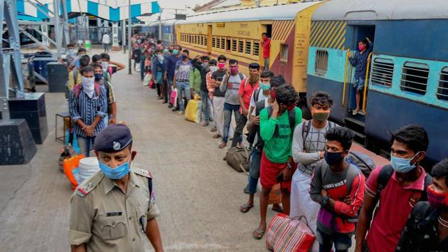 Shramik Special trains were started from May 1 in Centre’s bid to ferry stranded migrant workers to their native states during amid the Covid-19 lockdown. (PTI Photo) Shramik Special trains were started from May 1 in Centre’s bid to ferry stranded migrant workers to their native states during amid the Covid-19 lockdown. (PTI Photo)