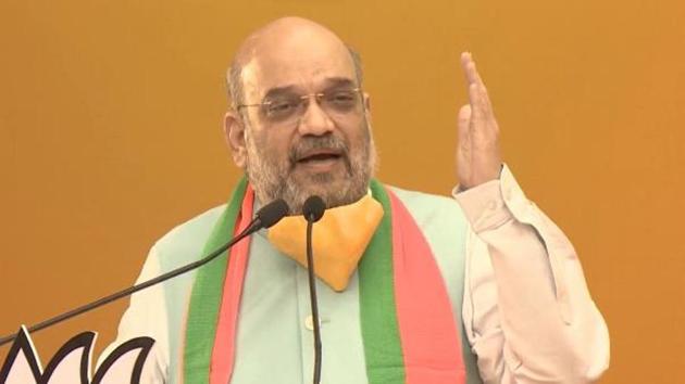 Union Home Minister Amit Shah addressed the ‘Bihar Jansamvad Rally’ on Sunday.(Twitter/@BJP4India) Union Home Minister Amit Shah addressed the ‘Bihar Jansamvad Rally’ on Sunday.(Twitter/@BJP4India)