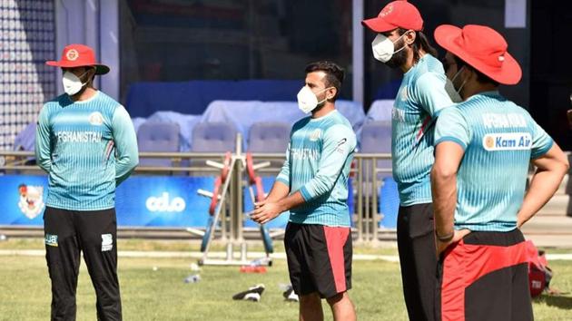 Afghanistan cricketers train wearing masks(Image Courtesy: ACB) Afghanistan cricketers train wearing masks(Image Courtesy: ACB)