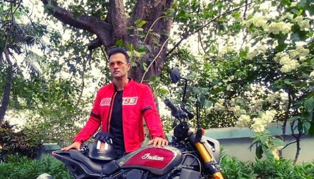 Rohit Roy shared a picture with his bike post a bike ride that he took after four months.