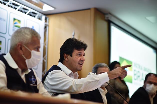 Luiz Henrique Mandetta, Brazil's former health minister, speaks during a news conference, Brazil. (Bloomberg) Luiz Henrique Mandetta, Brazil's former health minister, speaks during a news conference, Brazil. (Bloomberg)