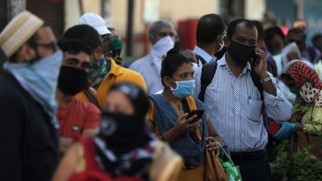 People wait in a queue to board a public bus after some restrictions were lifted during a nationwide lockdown to slow the spread of the coronavirus disease (COVID-19), in Mumbai, India, June 8, 2020. REUTERS/Francis Mascarenhas(REUTERS) People wait in a queue to board a public bus after some restrictions were lifted during a nationwide lockdown to slow the spread of the coronavirus disease (COVID-19), in Mumbai, India, June 8, 2020. REUTERS/Francis Mascarenhas(REUTERS)