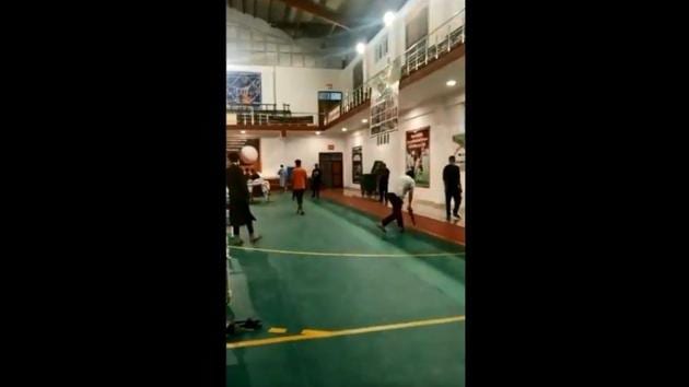 The image shows a group of men playing cricket. (Twitter/Omar Abdullah) The image shows a group of men playing cricket. (Twitter/Omar Abdullah)