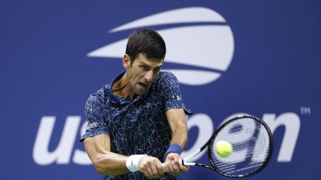 FILE - In this Sept. 9, 2018, file photo, Novak Djokovic, of Serbia, returns a shot to Juan Martin del Potro, of Argentina, during the men's final of the U.S. Open tennis tournament in New York.(AP) FILE - In this Sept. 9, 2018, file photo, Novak Djokovic, of Serbia, returns a shot to Juan Martin del Potro, of Argentina, during the men's final of the U.S. Open tennis tournament in New York.(AP)