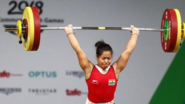 Sanjita Chanu Khumukcham of India makes her final attempt during the Women's 53kg weightlifting final (File)(Getty Images)