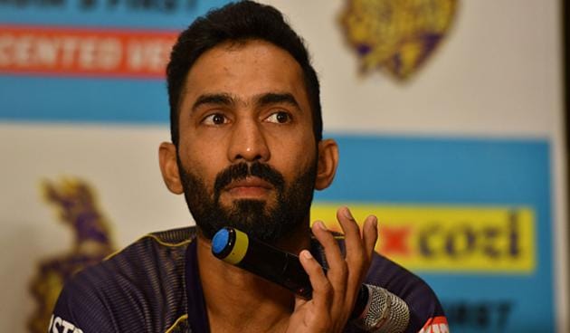 KKR captain Dinesh Karthik during a press conference last year.(Getty Images)