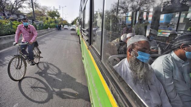 After being exposed to a large gathering in March amid the COVID-19 or coronavirus lockdown, many members of Tablighi Jamaat from Markaz Hazrat Nizamuddin were taken by the authorities and lodged in different quarantine centres in Delhi. In May, Delhi police filed 35 different chargesheets against 376 foreign nationals from 34 countries attending the Markaz. (Biplov Bhuyan / HT Photo)