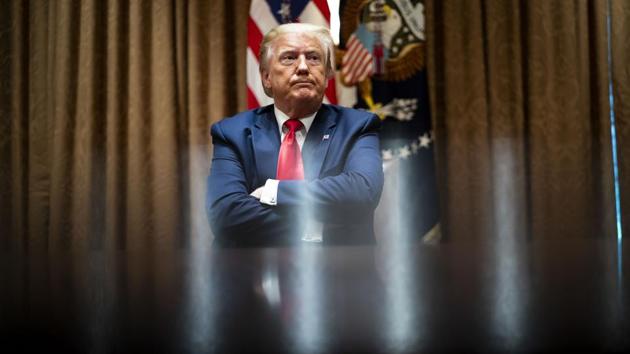 U.S. President Donald Trump sits during a meeting with African-American supporters in the Cabinet Room of the White House in Washington, DC.(Bloomberg) U.S. President Donald Trump sits during a meeting with African-American supporters in the Cabinet Room of the White House in Washington, DC.(Bloomberg)