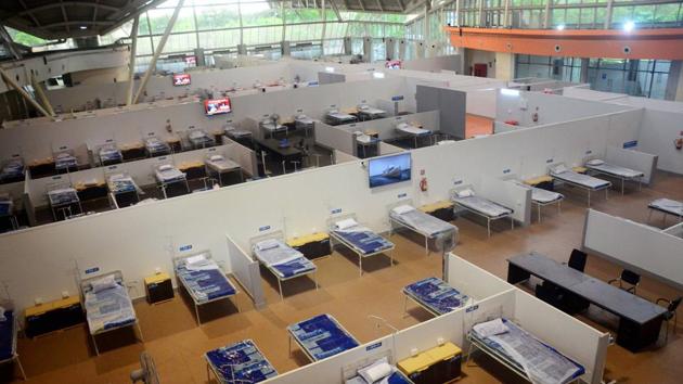 Maharashtra health minister Rajesh Tope inaugurated 1100-bed Covid-19 quarantine centre, in Maharashtra’s Navi Mumbai on Thursday. Maharashtra has been badly hit by the rapidly spreading coronavirus disease. (PTI Photo) Maharashtra health minister Rajesh Tope inaugurated 1100-bed Covid-19 quarantine centre, in Maharashtra’s Navi Mumbai on Thursday. Maharashtra has been badly hit by the rapidly spreading coronavirus disease. (PTI Photo)