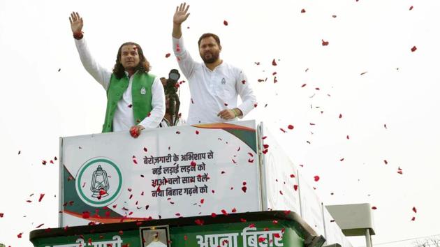 Party said no final decision had been taken on fielding Tejashwi for the MLC polls in Bihar.(HT Photo /File) Party said no final decision had been taken on fielding Tejashwi for the MLC polls in Bihar.(HT Photo /File)