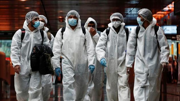 Seafarers who have spent the past months working onboard vessels arrive at the Changi Airport to board their flight back home to India during a crew change amid the coronavirus disease (COVID-19) outbreak in Singapore June 12, 2020. (REUTERS) Seafarers who have spent the past months working onboard vessels arrive at the Changi Airport to board their flight back home to India during a crew change amid the coronavirus disease (COVID-19) outbreak in Singapore June 12, 2020. (REUTERS)