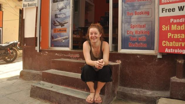 Sarah Wackernell, an Austrian national and a social worker, to Varanasi on March 20. She had chalked out elaborate plans to soak in the sights and sounds of the ancient city upon her visit. (Photo: Rajesh Kumar/ Hindustan Times) Sarah Wackernell, an Austrian national and a social worker, to Varanasi on March 20. She had chalked out elaborate plans to soak in the sights and sounds of the ancient city upon her visit. (Photo: Rajesh Kumar/ Hindustan Times)