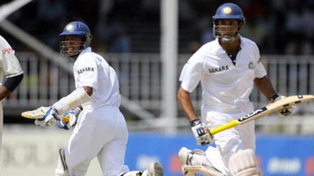 Wasim Jaffer and VVS Laxman run between the wickets against West Indies in 2006. (Getty Images) Wasim Jaffer and VVS Laxman run between the wickets against West Indies in 2006. (Getty Images)