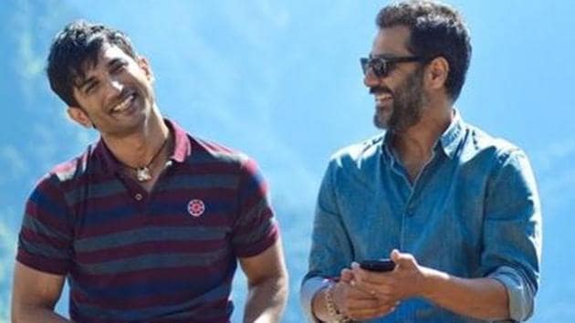 Sushant Singh Rajput and Abhishek Kapoor on the set of Kedarnath.