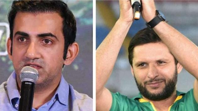 File image of Gautam Gambhir and Shahid Afridi.(PTI/HT Collage) File image of Gautam Gambhir and Shahid Afridi.(PTI/HT Collage)