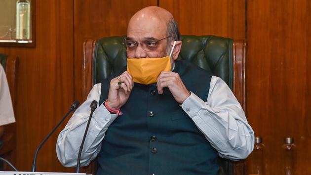 Shah also directed the Delhi Police Commissioner to ensure all guidelines to curb the spread of Covid-19 are enforced strictly in the national capital. The Delhi Police report directly to the Home Ministry.(PTI PHOTO.)