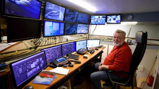 Antun Urbic in the control room of his mini train museum in Zagreb. “It was the only toy that moved by itself,” the 66-year-old who goes by the nickname Backo, told AFP. He started building sets as a hobby in the attic of his Zagreb home before moving to a bigger space where he invited friends over to model with him. (Denis Lovrovic / AFP) Antun Urbic in the control room of his mini train museum in Zagreb. “It was the only toy that moved by itself,” the 66-year-old who goes by the nickname Backo, told AFP. He started building sets as a hobby in the attic of his Zagreb home before moving to a bigger space where he invited friends over to model with him. (Denis Lovrovic / AFP)