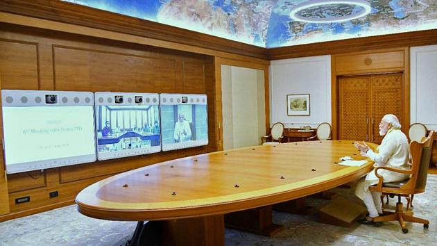 Prime Minister Narendra Modi chairs meeting to review India’s response to Covid-19 pandemic, in New Delhi on Saturday. (ANI Photo) Prime Minister Narendra Modi chairs meeting to review India’s response to Covid-19 pandemic, in New Delhi on Saturday. (ANI Photo)