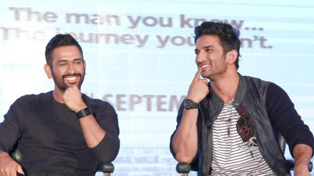 Indian cricketer MS Dhoni with actor Sushant Singh Rajput (IANS)